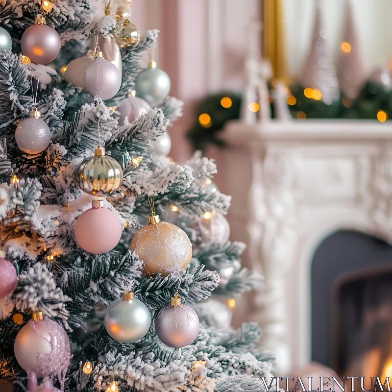 Festive Christmas Tree and Decor AI Image