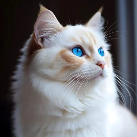 Captivating White Cat with Blue Eyes