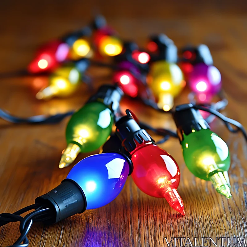 Festive String Lights Close-Up AI Image