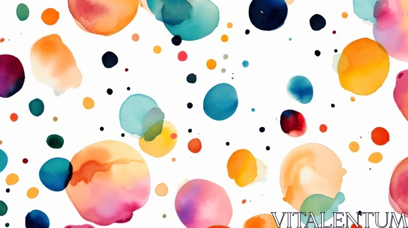 Colorful Circles Watercolor Painting AI Image