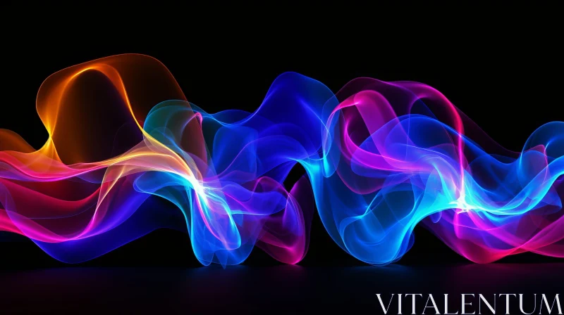 Colorful Three-Dimensional Smoke Rendering AI Image