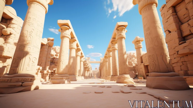 Enigmatic Egyptian Temple Ruins AI Image