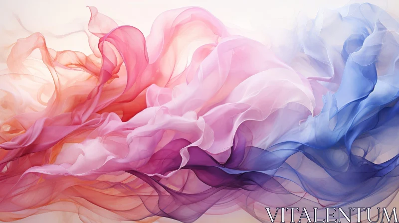 Ethereal Abstract Painting in Pink, Blue, and Purple AI Image