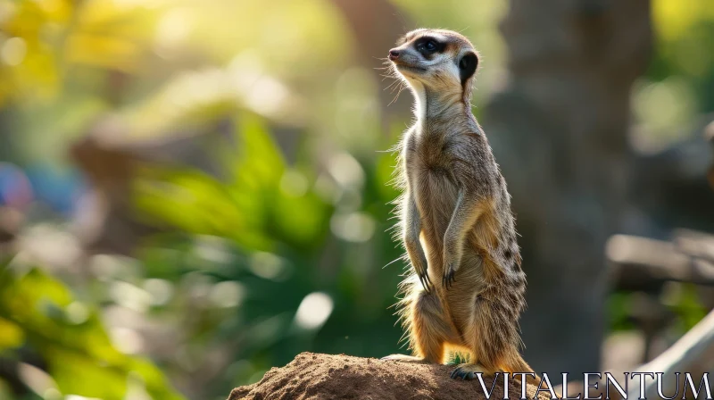 Meerkat on Desert Rock: A Captivating Wildlife Photograph AI Image