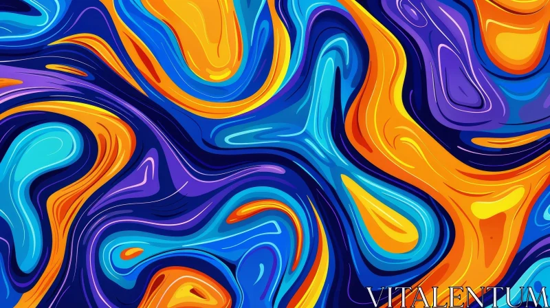 Modern Abstract Painting with Marbled Texture AI Image