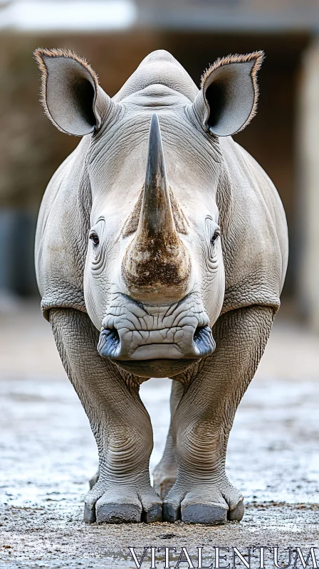 Powerful Rhinoceros Portrait AI Image