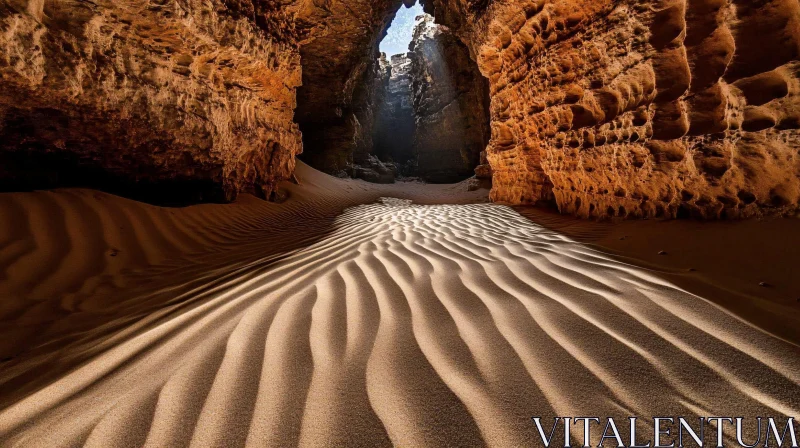 AI ART Cave Sand Textures under Sunlight