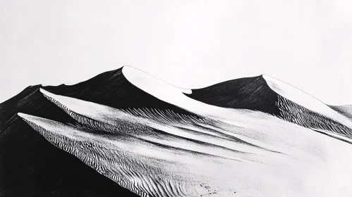 Black and White Desert Sand Dunes