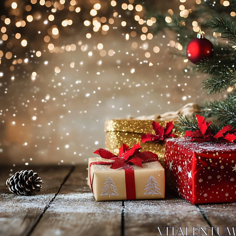 Holiday Magic: Christmas Decor and Presents AI Image