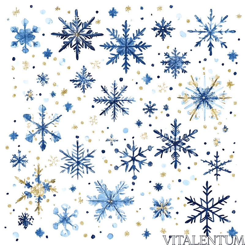 Artistic Winter Snowflake Abstract AI Image