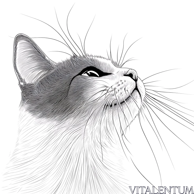 AI ART Intricate Cat Drawing