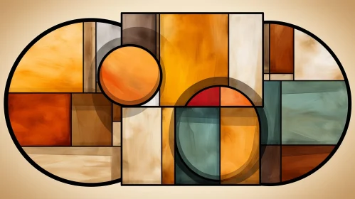 Colorful Geometric Abstract Painting for Modern Decor