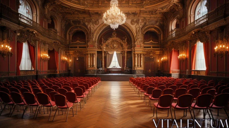 AI ART Exquisite Concert Hall with Opulent Architecture and Luxurious Drapery
