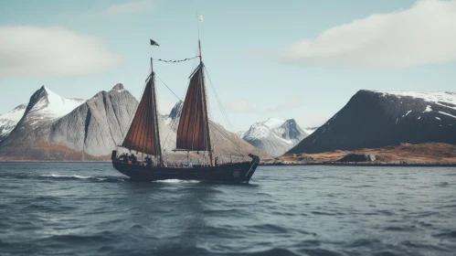 Sailing on a Blue Lake: A Vintage Cinematic Adventure