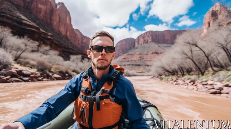 Thrilling Whitewater Rafting in a Canyon - Capturing the Essence of Adventure AI Image