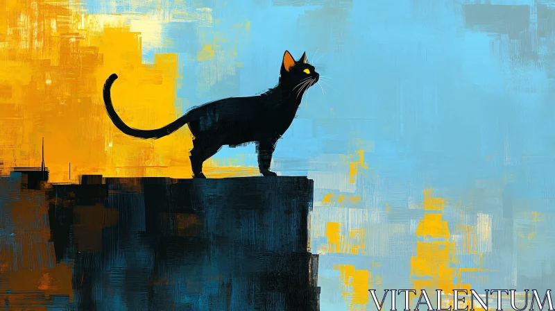 Abstract Cat Silhouette Art AI Image