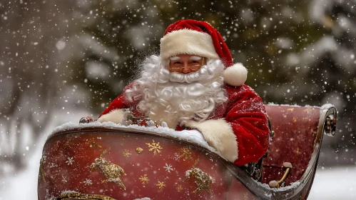 Santa in Festive Holiday Setting