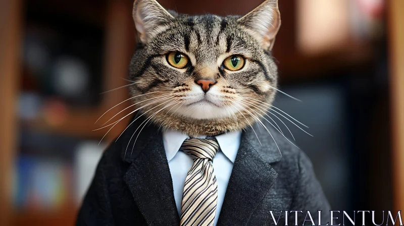 AI ART Tabby Cat in Formal Wear