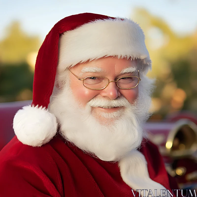 Festive Santa Claus Smiling Warmly AI Image