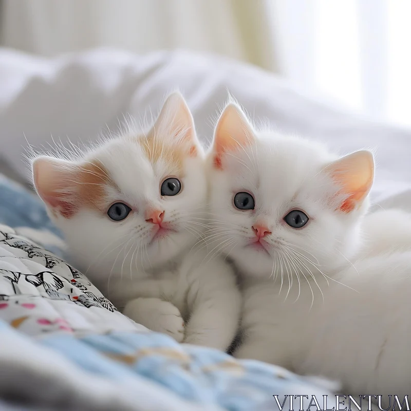 Fluffy Kittens Resting Together AI Image