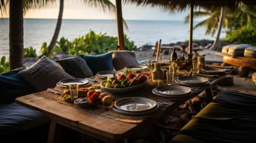 Captivating Wooden Table by Tranquil Waters | Mesoamerican Influences