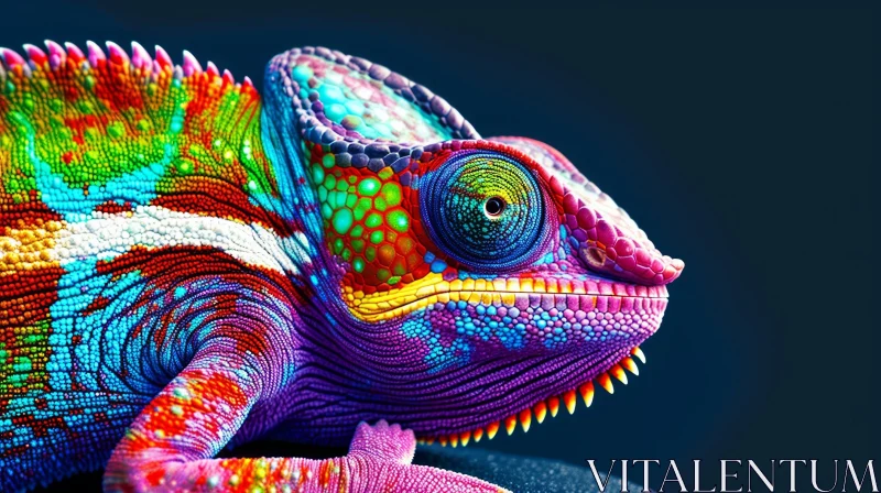 Close-up of a Colorful Chameleon | Nature Photography AI Image