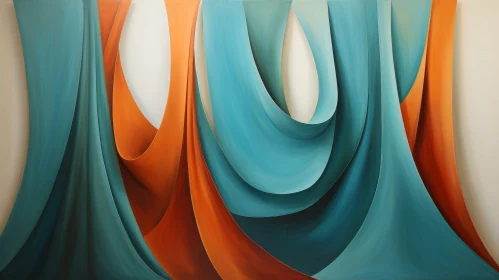 Dynamic Abstract Composition in Blue and Orange