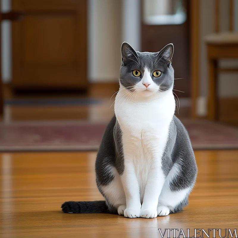 Elegant Indoor Cat AI Image