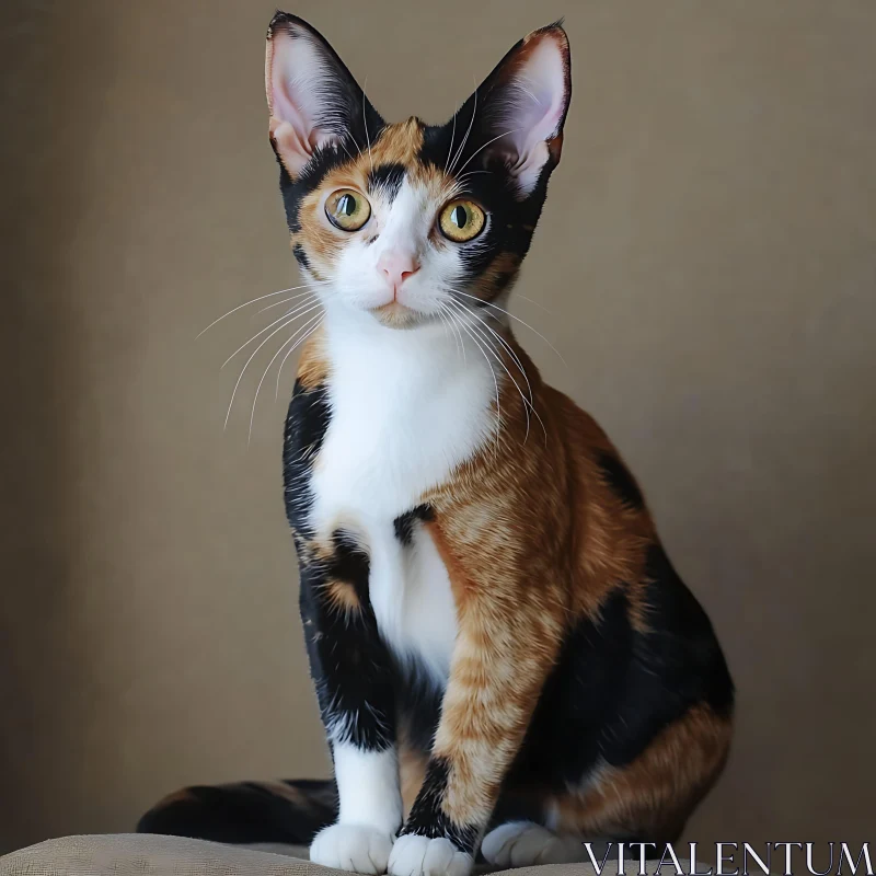 Captivating Calico Cat Portrait AI Image