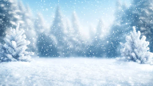 Serene Snowy Forest Landscape