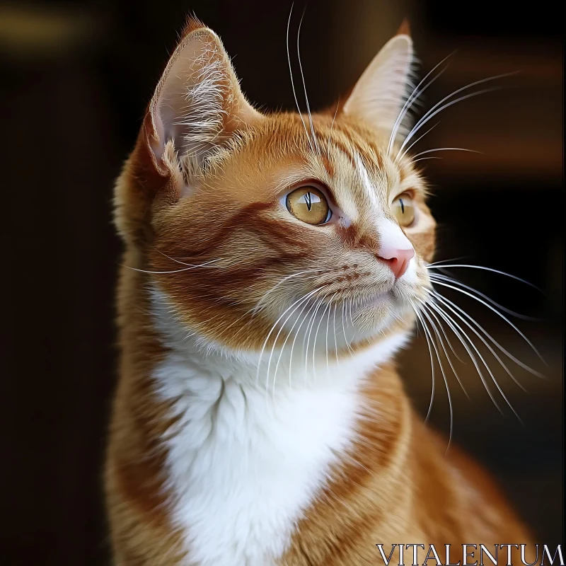 Close-up of a Ginger and White Cat AI Image