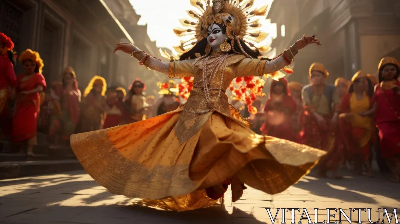 Graceful Street Dance in Golden Light | UHD Image AI Image