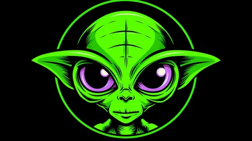 Green Alien Head Vector Illustration