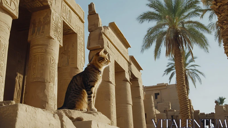 AI ART Cat Among Egyptian Ruins