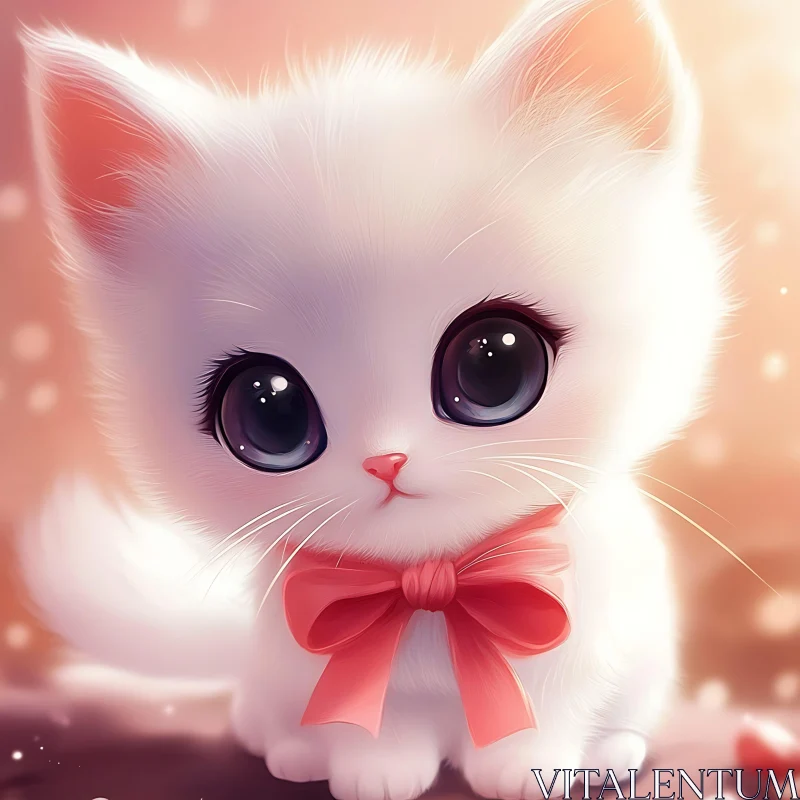 Adorable White Kitten with Expressions AI Image