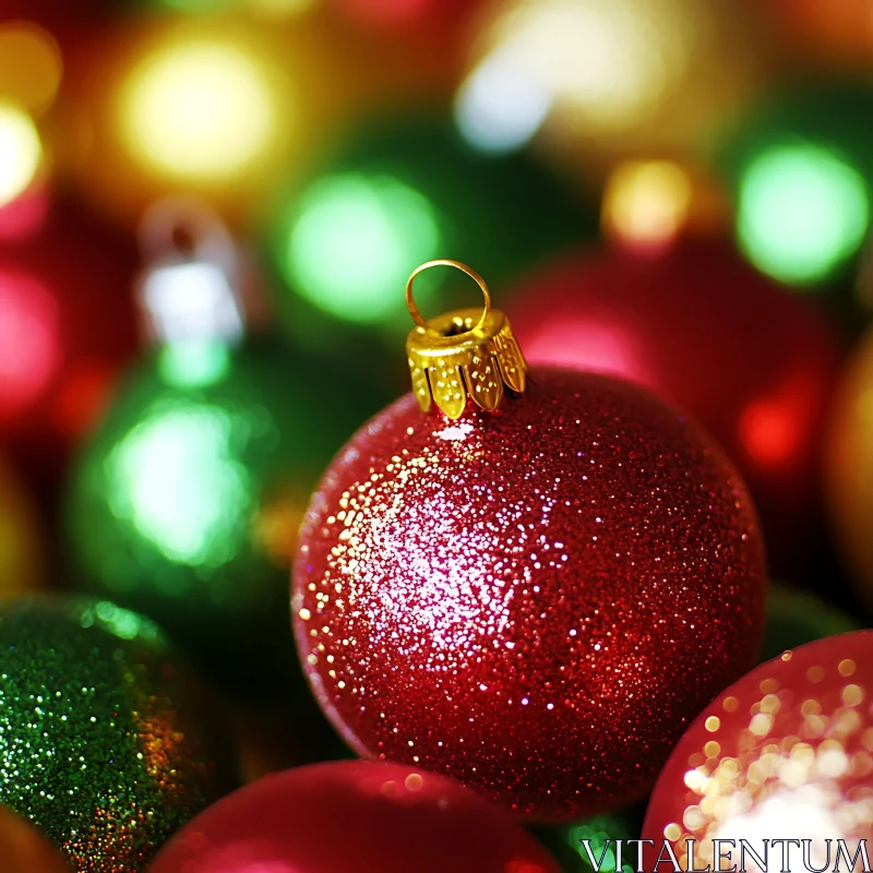 Festive Christmas Ornament Close-Up AI Image