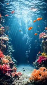 Vivid Coral Reefs and Tropical Fish Underwater