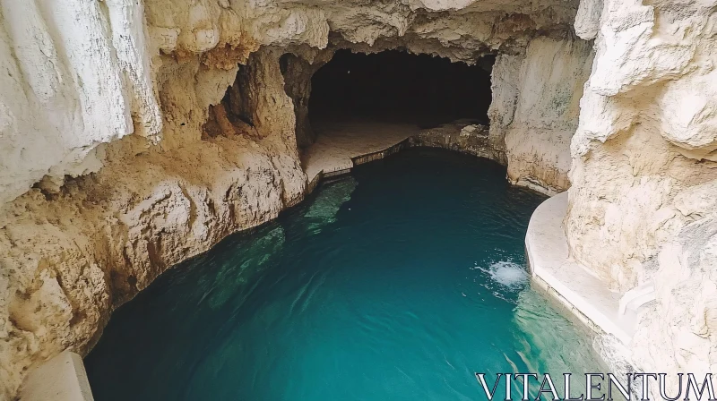 Tranquil Cave Pool with Clear Water AI Image