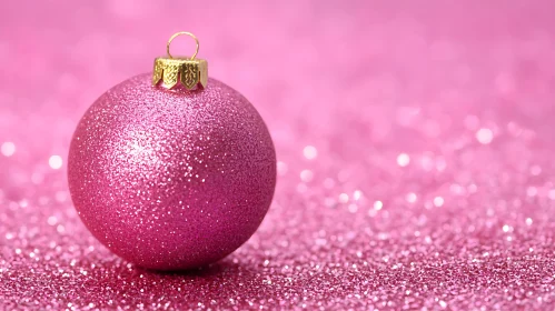 Festive Pink Glitter Christmas Decoration