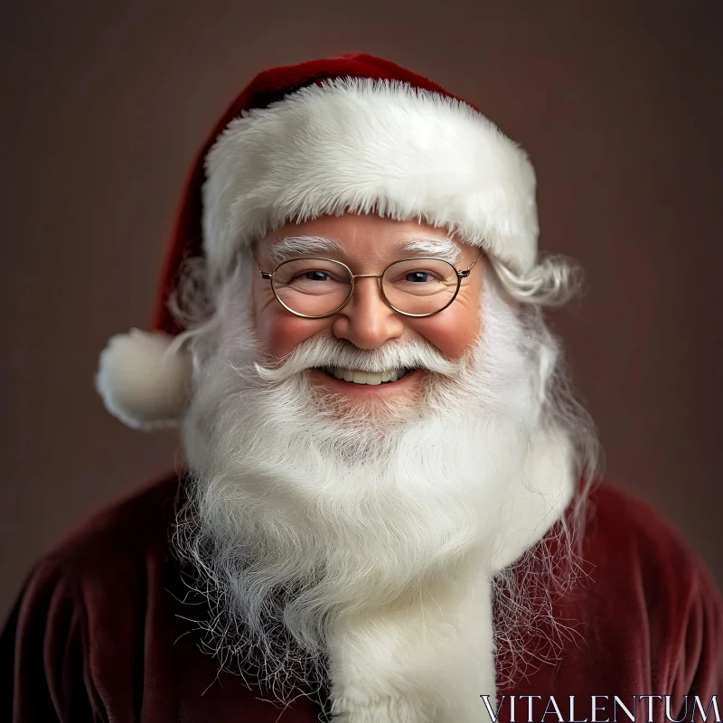 Jolly Santa Claus Holiday Portrait AI Image