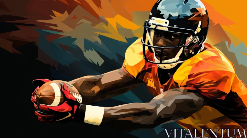 AI ART American Football Player Painting