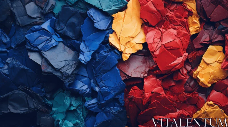 AI ART Colorful Crumpled Paper Close-Up Art