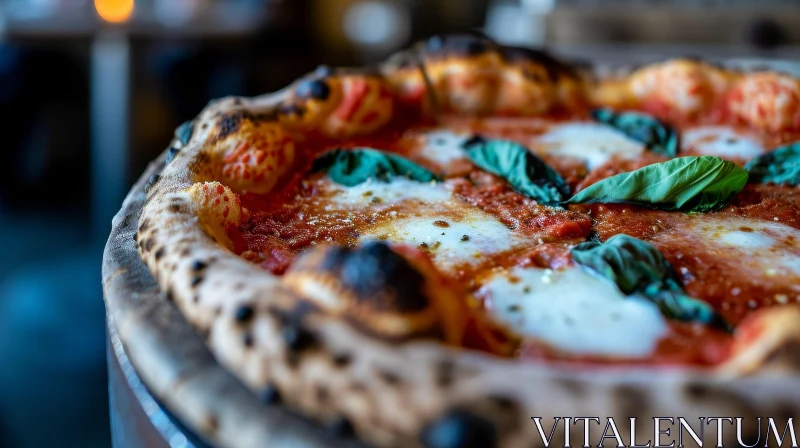 AI ART Delicious Wood-Fired Pizza with Thin Crust and Melted Cheese