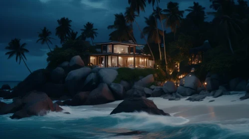 Nighttime Beach Resort in Unreal Engine 5 Style: Immersive and Captivating
