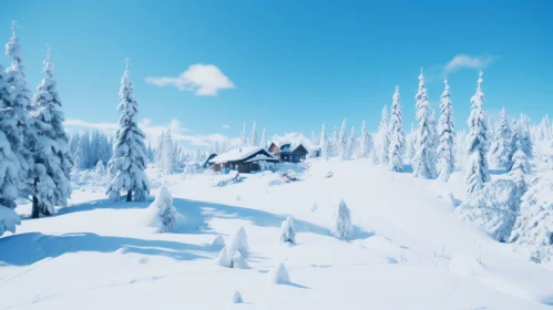 Snowy Hills in Winter - Serene Minimalist Landscape