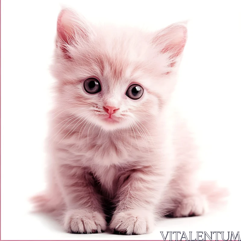 Cute Pink Kitten AI Image