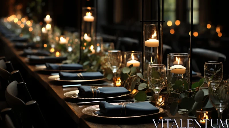 AI ART Candlelit Dinner in Pastoral Setting - Handcrafted Beauty in Candid Moments