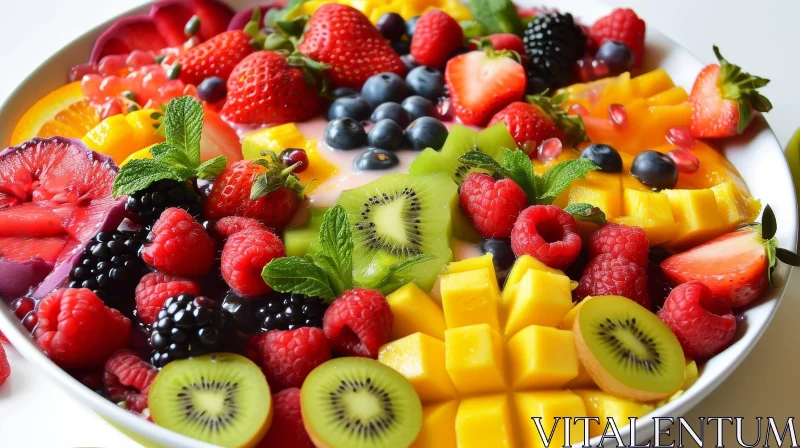 Colorful Bowl of Fresh Fruit: A Visual Delight AI Image