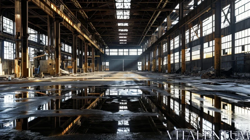 Eerie Beauty of an Abandoned Industrial Building AI Image