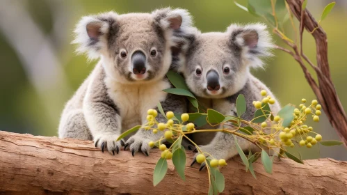 Enchanting Koalas on Tree Branch